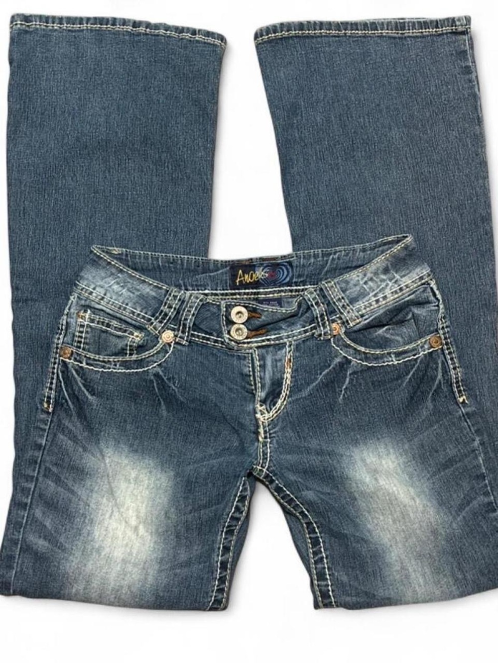 Y2K Angels Women's Lowrise Boot Cut Denim Jeans double button 7